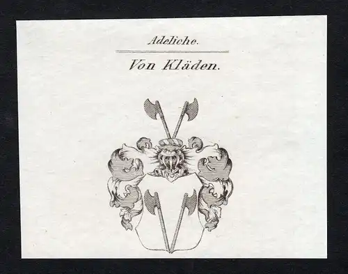 Kläden Bismark Sachsen-Anhalt Wappen Adel coat of arms Kupferstich engraving