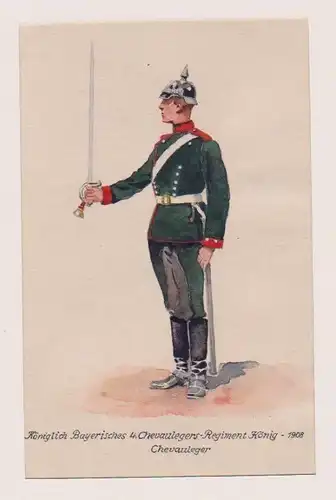 1930 - Chevauleger Bayern Uniform Uniformen uniforms Militaria Original Aquarell