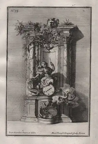1720 Rahmen frame Säulen columns silver silversmith design baroque Kupferstich