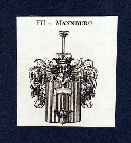 1780 - Freiherren von Mannburg Kupferstich Wappen engraving Heraldik crest