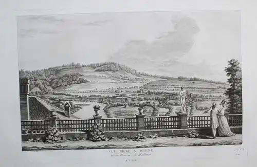 1780 - Bern Gesamtansicht Berne gravure Kupferstich Zurlauben