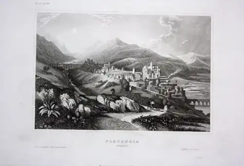 1840 - Placencia Ansicht view Belize Spanien Spain Espana gravure Stahlstich