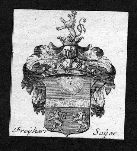1750 - Soyer Wappen Adel coat of arms heraldry Heraldik Kupferstich