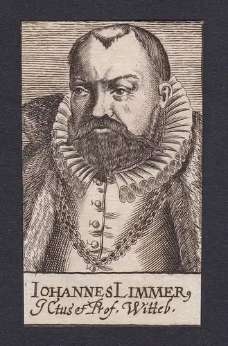 17. Jh. - Johannes Limmer / professor Wittenberg Portrait Kupferstich