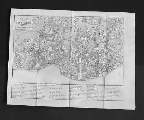 1806 - Lissabon Lisboa Plan Kupferstich