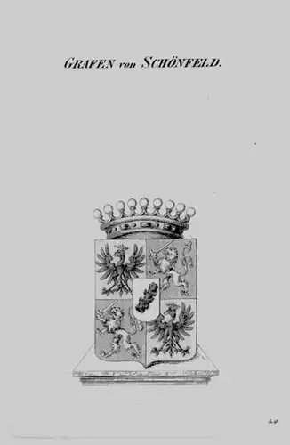 1820 - Schönfeld Wappen Adel coat of arms heraldry Heraldik crest Kupferst 75252