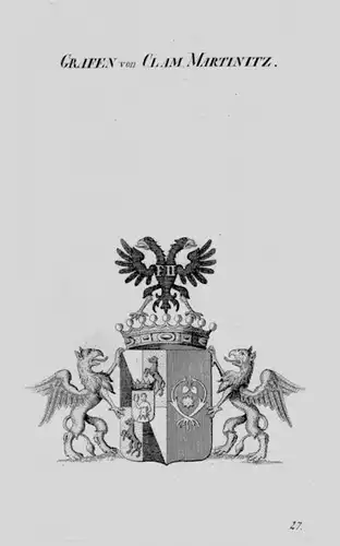 1820 - Clam Martinitz Wappen Adel coat of arms heraldry Heraldik Kupferst 104520