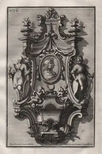 1720 frame Silber Rahmen silver silversmith design baroque etching Kupferstich