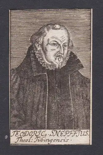 1680 Dietrich Schnepf / theologian Theologe Tübingen Portrait Kupferstich