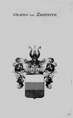 1820 - Zedtwitz Wappen Adel coat of arms heraldry Heraldik crest Kupferstich