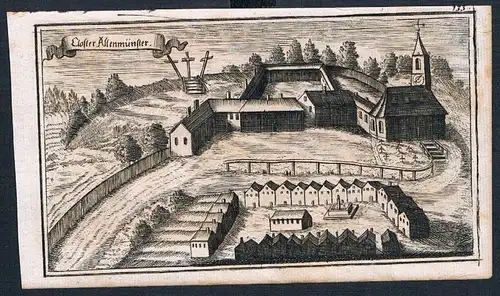 1705 - Kloster Altomünster Lk Dachau Ertl Original Kupferstich engraving