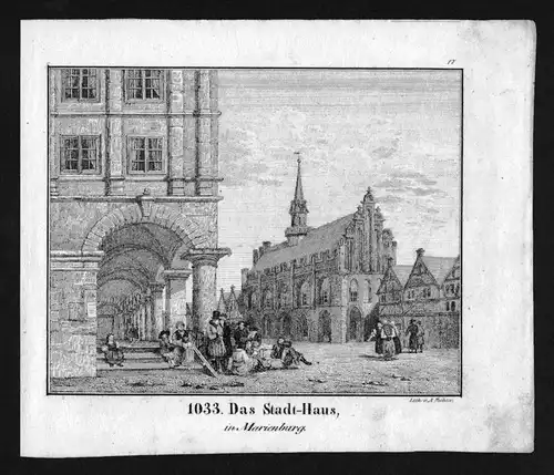 1830 - Marienburg Malbork Polen Poland Polska Lithographie Lithograph