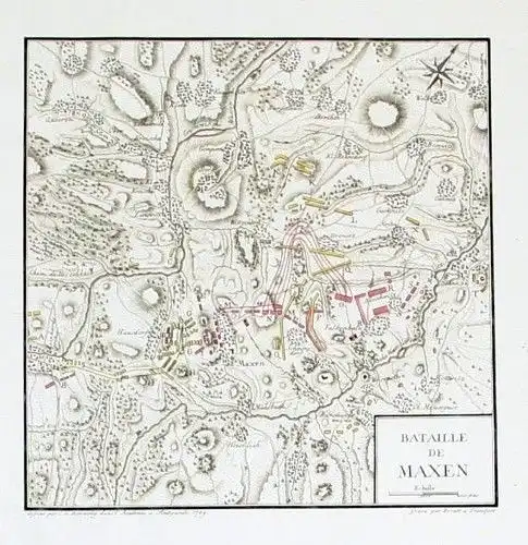 1780 - Maxen Müglitztal Schlacht 1759 Karte Kupferstich map battle engraving