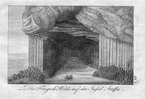 1820 - Staffa Fingals Höhle cave Schottland Scotland Original Kupferstich