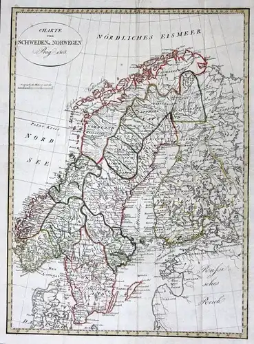 1808 - Scandinavia Sweden Norway Finland map Karte Kupferstich