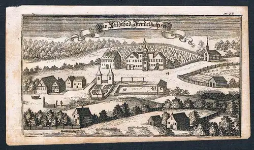 1705 - Bad Adelholzen Siegsdorf Ertl Kupferstich engraving