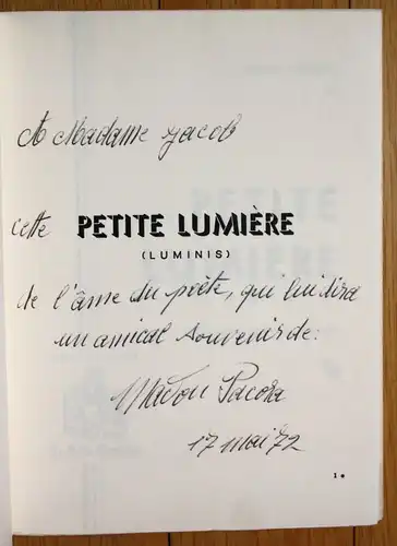 1971 Madou Pacora Petite Lumire signée EO autographe poesie Poemes Lucy Tardieu