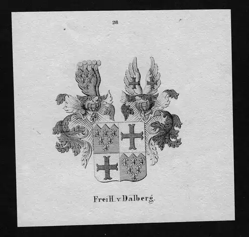 1840 - von Dalberg Wappen Adel coat of arms heraldry Heraldik Lithographie