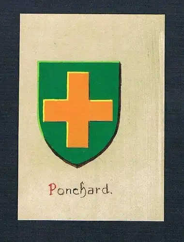 19./20. Jh. - Ponchard Blason Aquarelle Heraldik coat of arms heraldique