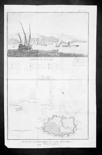 1800 - Toulon Var France estampe gravure Kupferstich engraving map
