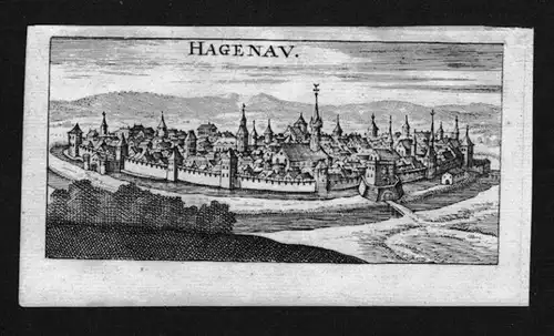 1690 - Haguenau Hagenau Elsass Alsace gravure Kupferstich Riegel
