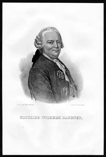 1840 - Gottlieb Wilhelm Rabener Schriftsteller Dresden Lithographie Portrait