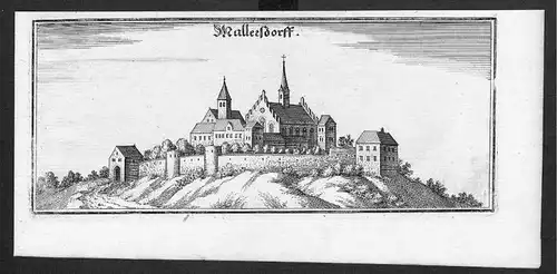 1650 - Mallersdorf-Pfaffenberg Kupferstich Merian gravure engraving