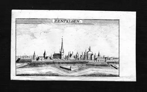 1690 - Benfeld Bas-Rhin Elsass Alsace Frankreich gravure Kupferstich Riegel