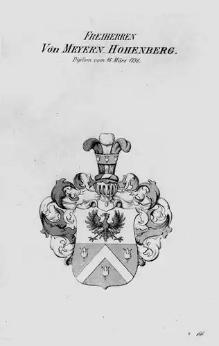 1820 - Meyern Hohenberg Wappen Adel coat of arms heraldry Heraldik Kupferstich
