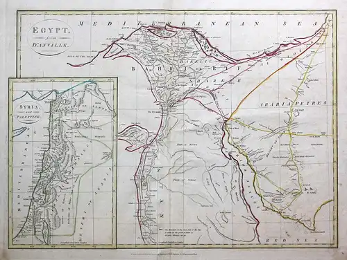 1808 Ägypten Egypt Afrika Africa Saudi-Arabien Arabia Karte map Kupferstich