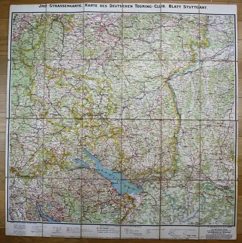 Ca. 1930 - Stuttgart Bodensee Bayern Wangen Kempten Ulm Herisau Karte Landkarte