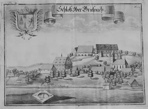 1701 - Obergriesbach Aichach Kupferstich Wening