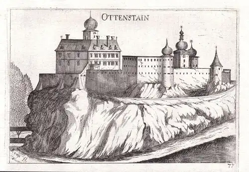 1672 Burg Ottenstein Rastenfeld Krems-Land Kupferstich antique print Vischer