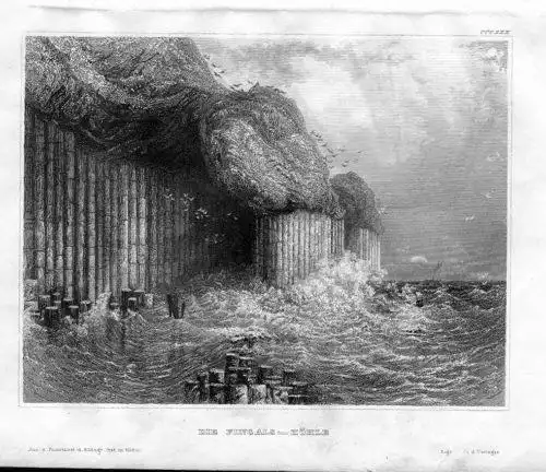 1840 - Fingal-Cave Staffa Scotland Original Stahlstich