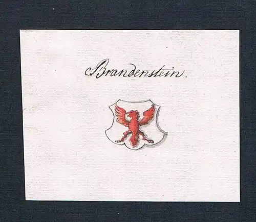 18. Jh. Brandenstein Adel Handschrift Manuskript Wappen manuscript coat of arms