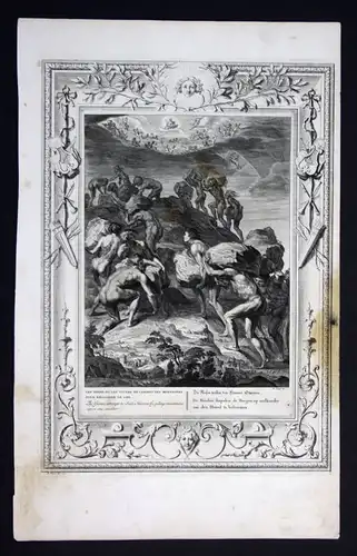 1730 Giants Riesen Himmel sky Greek Mythologie mythology Kupferstich engraving