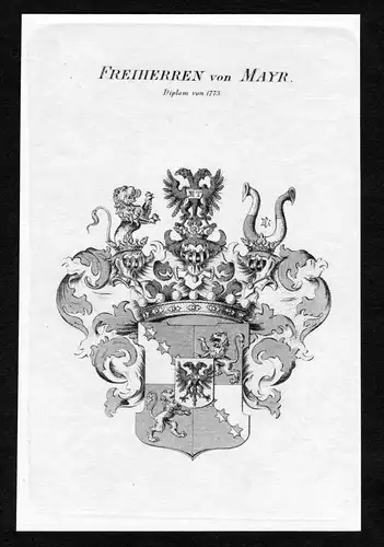 1820 - Mayr Wappen Adel coat of arms heraldry Heraldik Kupferstich