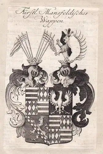 1750 Mansfeld Sachsen-Anhalt Mansfeld-Südharz Wappen coat of arms Kupferstich