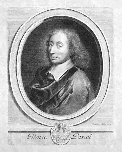 Blaise Pascal mathematician mathématicien Portrait Kupferstich engraving