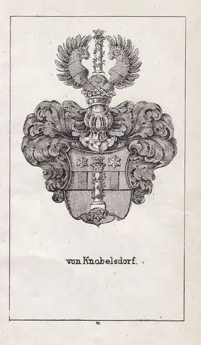 1840 Knobelsdorff Knobeldorf Meißen Meissen Wappen Heraldik coat of arms Adel