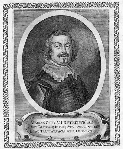 Ca. 1650 Markus Otto Jurist Straßburg Portrait Kupferstich antique print