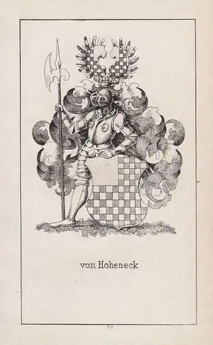 Ca. 1840 Hoheneck Pfalz Wappen heraldry Heraldik coat of arms Adel