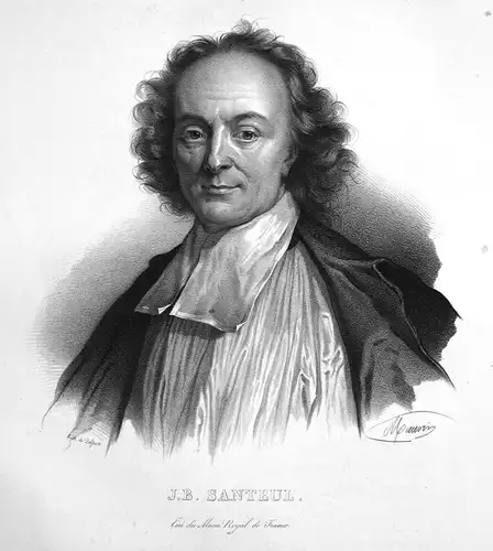 1860 Jean-Baptiste de Santeul Dichter poète poet Lithographie Maurin Portrait