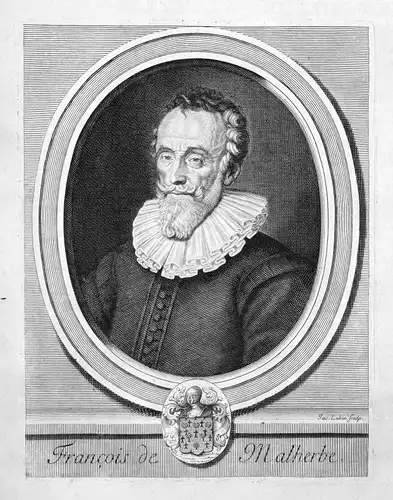 François Malherbe Schriftsteller writer écrivain Portrait Kupferstich engraving