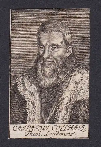 1680 Caspar Coolhaes / theologian Theologe Leiden Leyden Portrait Kupferstich