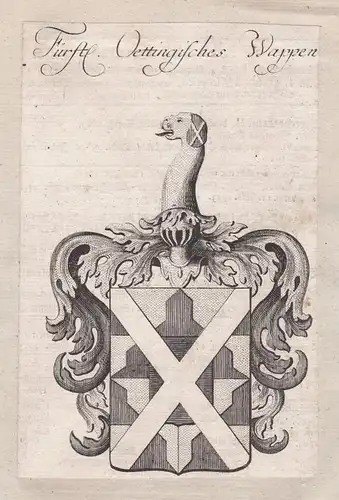 1750 Oettingen Bavaria Bayern Wappen coat of arms Kupferstich antique print