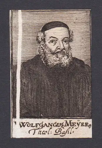 17. Jh. Wolfgang Meyer / theologian Theologe Basel Portrait Kupferstich