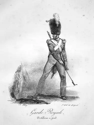 Artillerie a pied Soldat Frankreich France Uniformen uniformes Militaria 1820