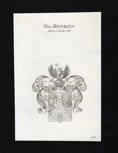 1820 Hoffmann Wappen Adel coat of arms heraldry Heraldik Kupferstich engraving