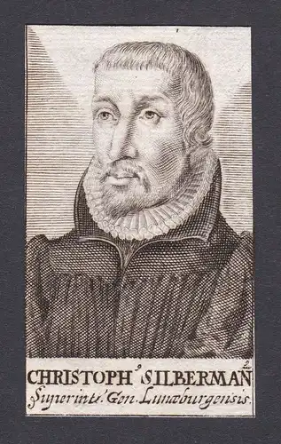 17. Jh. Christoph Silbermann / preacher Prediger Lüneburg Portrait Kupferstich